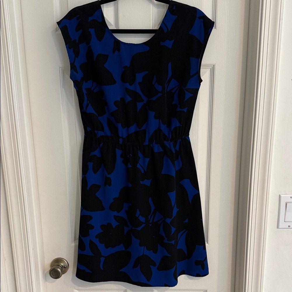 Old Navy Blue and Black Floral Mini Dress